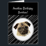 Roligt Brother Titta inte Ledsen Birthday Pug Pet  Hälsningskort<br><div class="desc">Ett annat födelsedagskort humor för Brother som kärlek Pugs,  Pet Hund Funny-kort för dem som inte är säkra på att de gillar födelsedagar</div>