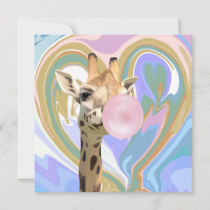 Roligt Bubblegum Blowing Giraffe Liquid Swirl Blue