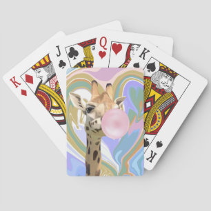 Roligt Bubblegum Blowing Giraffe Liquid Swirl Blue Casinokort