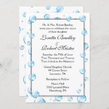 Roligt Bubbles-bröllopsinbjudningar