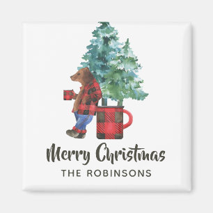 Roligt Buffalo Play Lumberjack Bear-jul Magnet