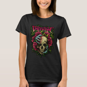 Roligt Bullet My Valentine Skull Ro and Red Blod T Shirt
