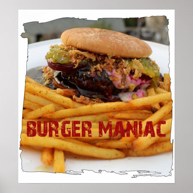 Roligt Burger Maniac Poster! Poster (Framsidan)