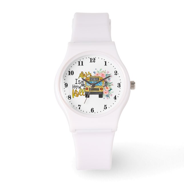 Roligt bussförare roll ordkonst  armbandsur (Framsida)