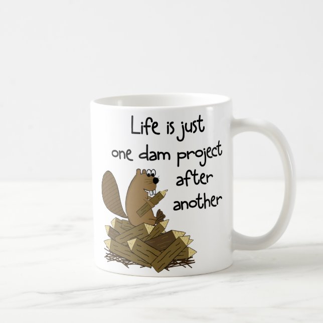 Roligt Busy Beaver Dam DIY Home eller Office Gift  Kaffemugg (Höger)