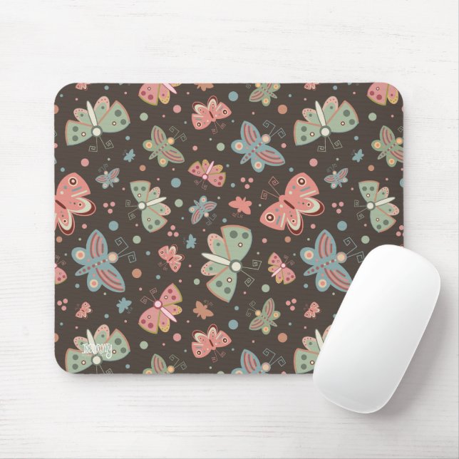 Roligt Butterflies Mönster Inspirief Mouse Pad Musmatta (Med mus)