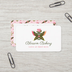 Roligt Butterfly Blommar Blommigt Garden Bakery Ca Visitkort