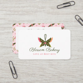Roligt Butterfly Blommar Blommigt Garden Bakery Wh Visitkort