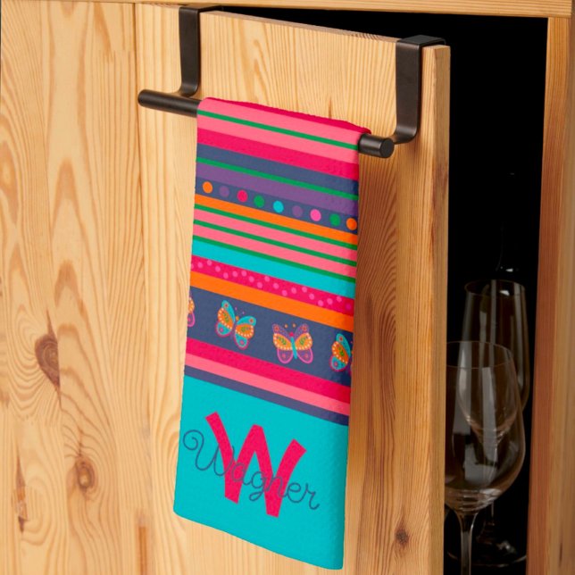 Roligt Butterfly Rand Snyggt - ursprungligt eftern Kökshandduk (Skapare uppladdad)