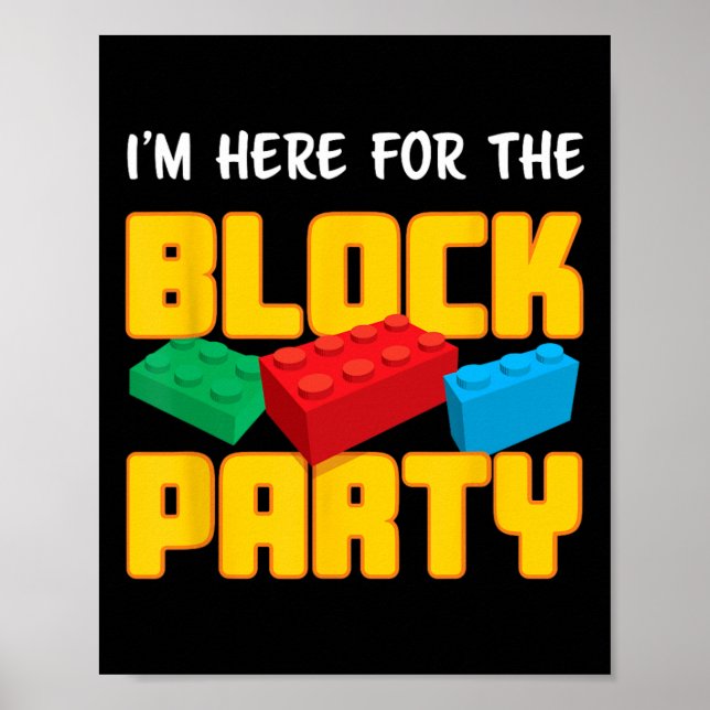 Roligt Byggnad block Blockera Party före K Manar K Poster (Framsidan)