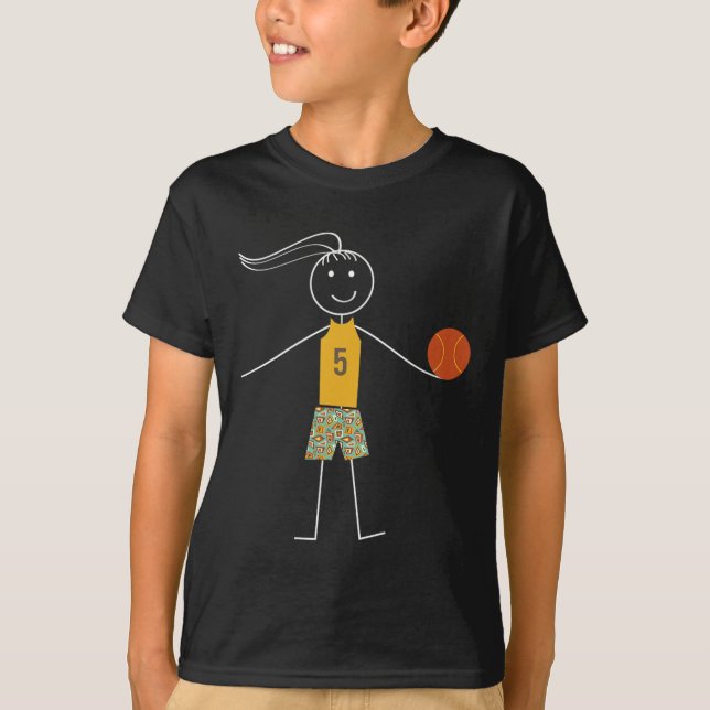 Roligt Bysketbyll Girls Bysketbyll Player T Shirt (Framsida)