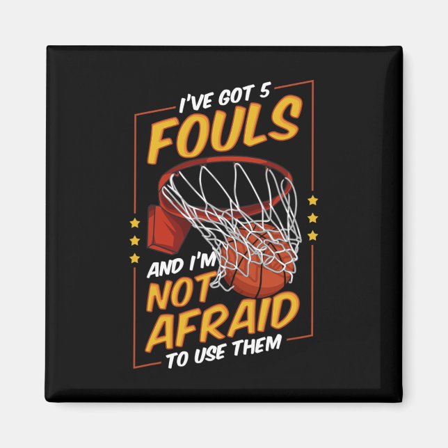 Roligt Bysketbyll Player 5 Fouls Defence Fouls Fou Magnet (Framsidan)