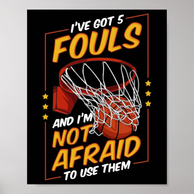 Roligt Bysketbyll Player 5 Fouls Defence Fouls Fou Poster (Framsidan)
