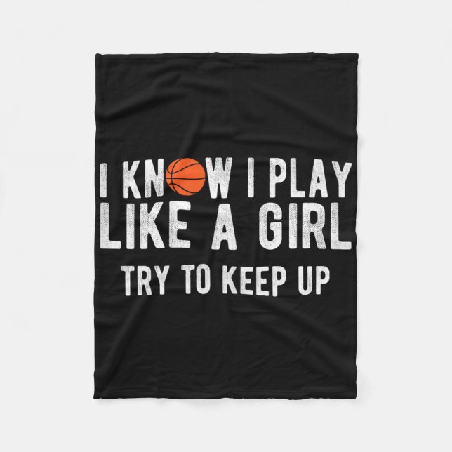 Roligt Bysketbyll spelar som en liten flicka Fleecefilt (Framsidan)