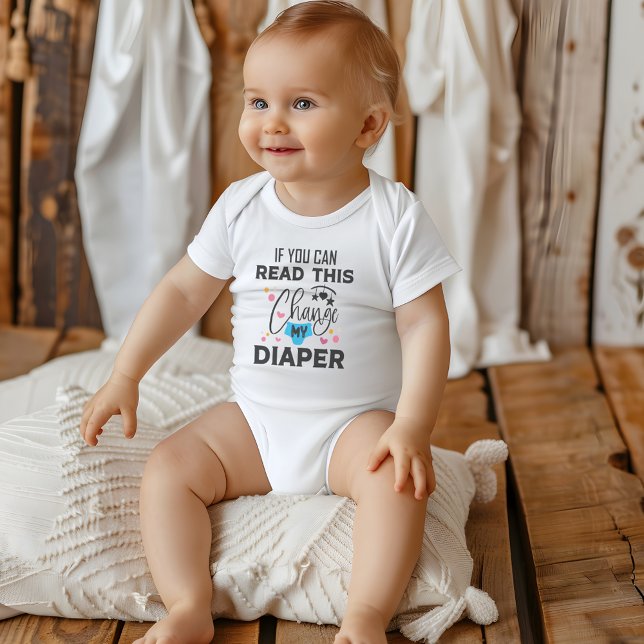 Roligt byte blöja citat t shirt (Funny Change My Diaper Quote Baby Bodysuit)
