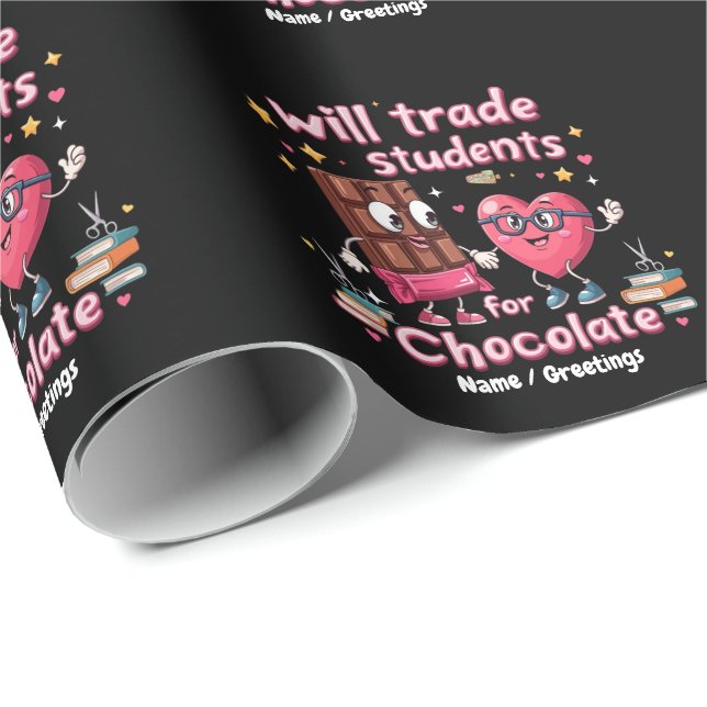 Roligt "Byter studenter mot choklad" Alla hjärtans Presentpapper (Rullad Hörn)