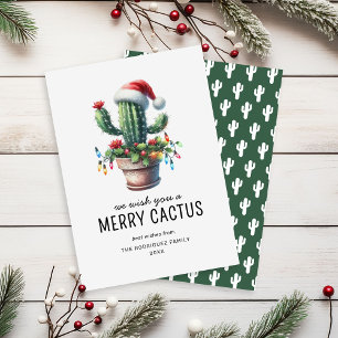 Roligt Cactus Helgdagskorts Julkort