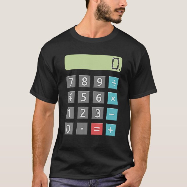 Roligt Calculator Easy Lazy Math Halloween Costume T Shirt (Framsida)
