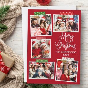 Roligt Calligraphy God jul Craft Tape Red Julkort