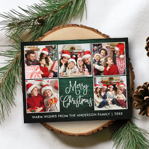 Roligt Calligraphy Grönt Wood 5 Photo Jul Vykort