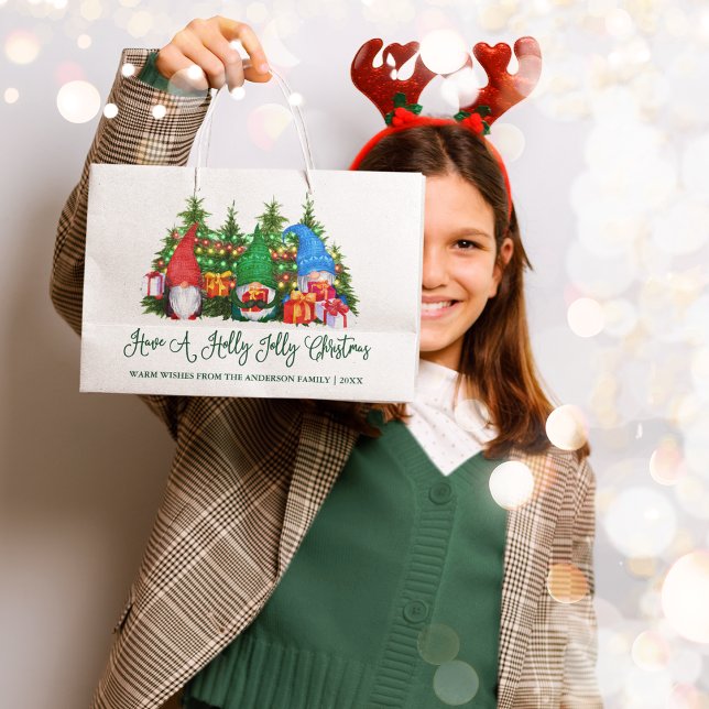 Roligt Calligraphy Holly Jolly julgrungar (Customize with your name and year.)