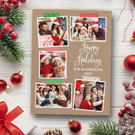 Roligt Calligraphy Kraft Glad helg Craft Tape Vykort