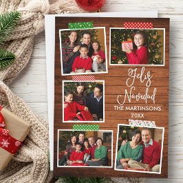 Roligt Calligraphy Wood Feliz Navidad Craft Tape Julkort