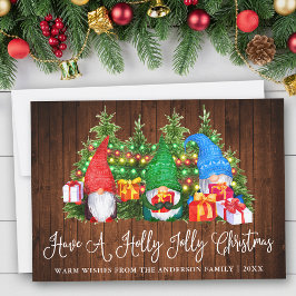Roligt Calligraphy Wood Holly Jolly julgrunger Julkort