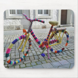 Roligt Camp Bike Bicycle Knsigned rainbow färg Musmatta