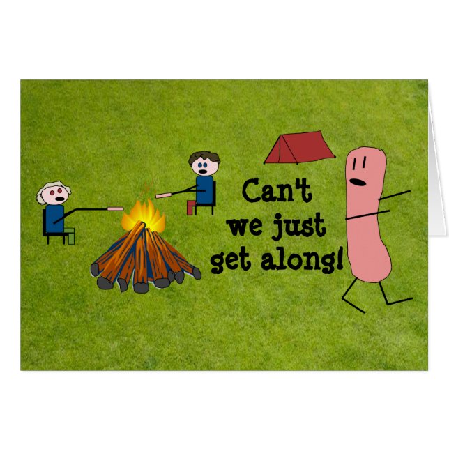 Roligt campa Hotdogkort Hälsningskort (Framsidan Horizontal)