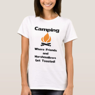 Roligt campa ordstäv med Marshmallows och vänner Tee Shirt