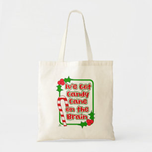 Roligt Candy cane om Brain Slogan jul Tygkasse