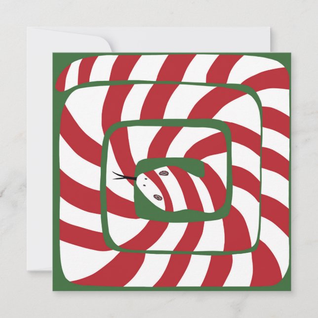 Roligt Candy cane Red Stripe Abstrakt Snake (Framsida)