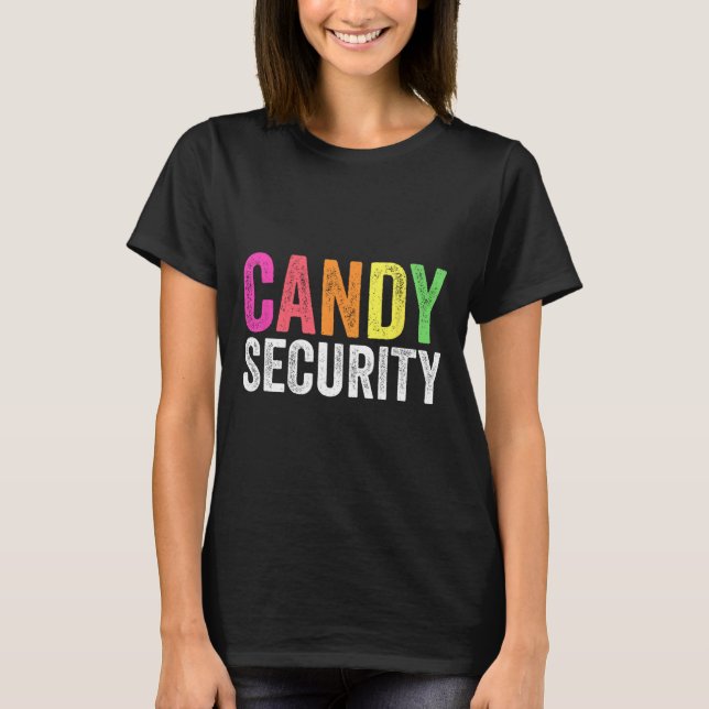Roligt Candy Security Halloween Costume T Shirt (Framsida)