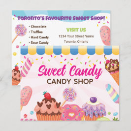 Roligt Candy Shop Flyer-vykort Vykort