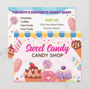 Roligt Candy Shop Flyer-vykort Vykort