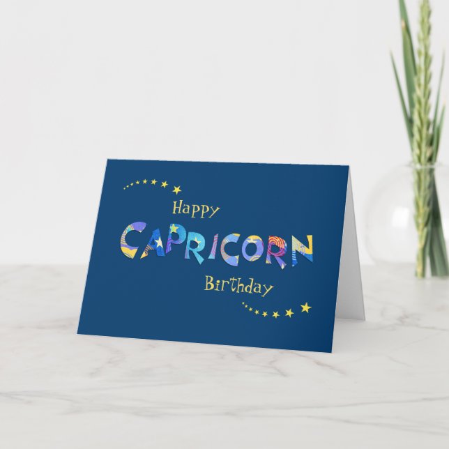 Roligt CAPRICORN Zodiac Birth Sign Birthday Hälsni Kort (Framsida)