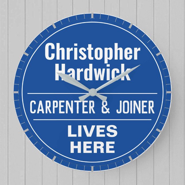 Roligt Carpenter & Joiner Wall Plaque Stil Stor Klocka (Skapare uppladdad)