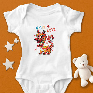 Roligt Carton Dragon Kinesisk nyårsgåva för Fu Kid T Shirt