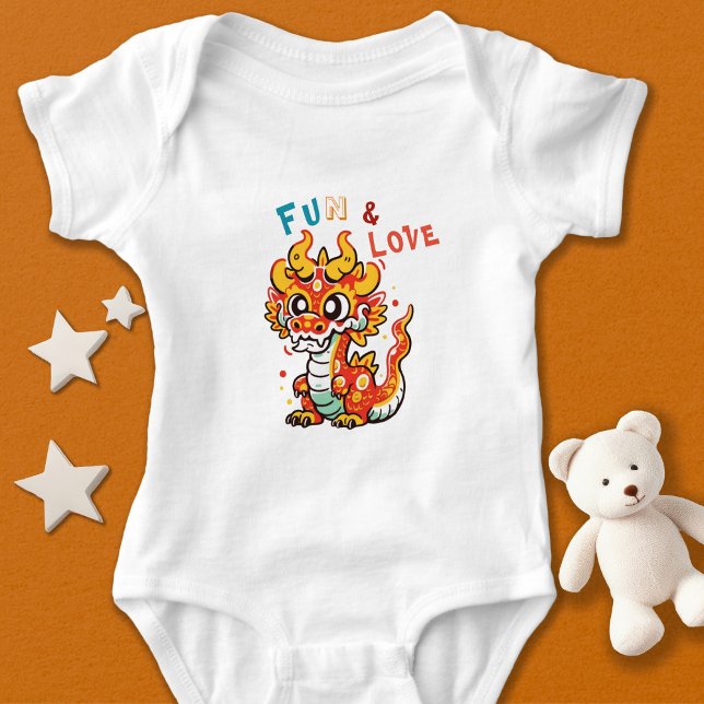 Roligt Carton Dragon Kinesisk nyårsgåva för Fu Kid T Shirt (Skapare uppladdad)