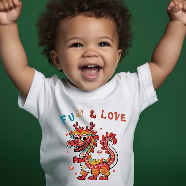 Roligt Carton Dragon Kinesisk nyårsgåva för Fu Kid T Shirt (Skapare uppladdad)