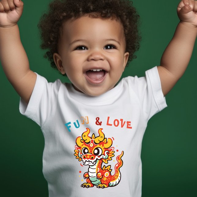 Roligt Carton Dragon Kinesisk nyårsgåva för Fu Kid T Shirt (Skapare uppladdad)