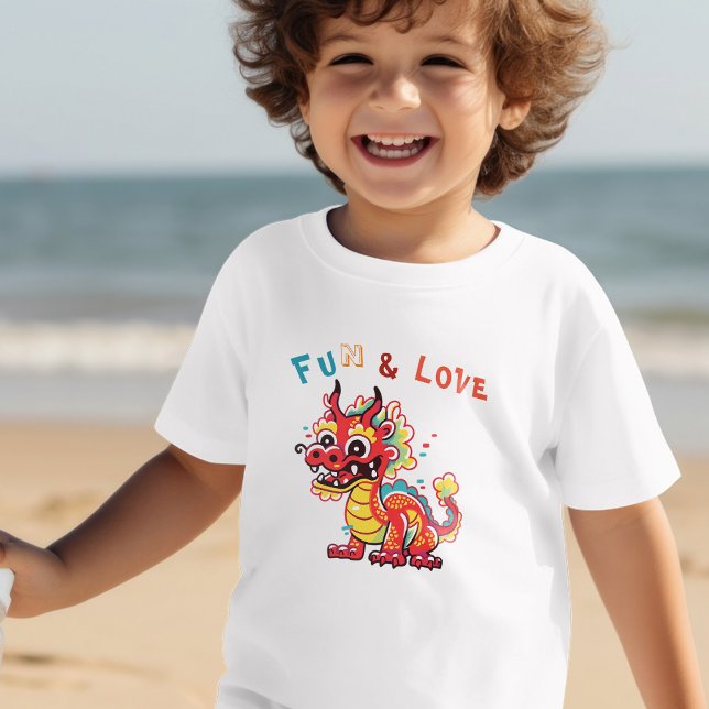 Roligt Carton Dragon Kinesisk nyårsgåva för Fu Kid T Shirt (Skapare uppladdad)