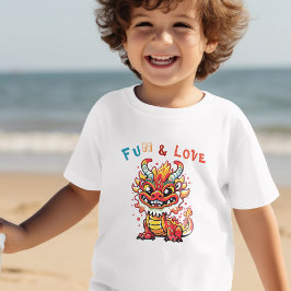 Roligt Carton Dragon Kinesisk nyårsgåva för Fu Kid T Shirt