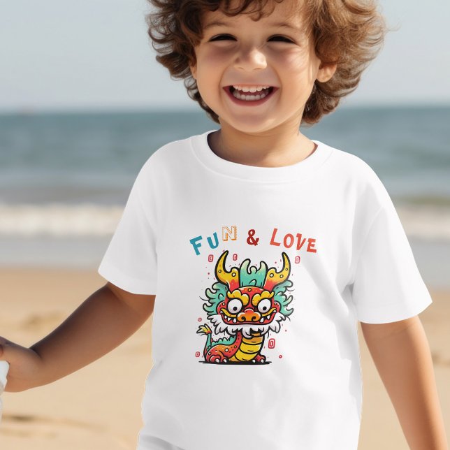 Roligt Carton Dragon Kinesisk nyårsgåva för Fu Kid T Shirt (Skapare uppladdad)