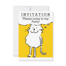 Roligt Cat Design Party-inbjudan