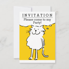 Roligt Cat Design Party-inbjudan Inbjudningar