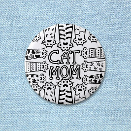 Roligt Cat Mamma för fettöverdrag Knapp