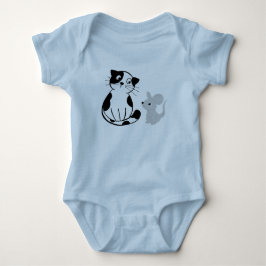Roligt Cat & Råtta Graphic Light Blue Baby Bodydre T Shirt