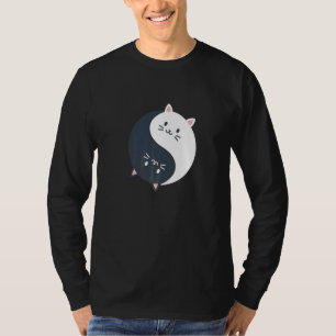Roligt Cat Yin och Yang T Shirt